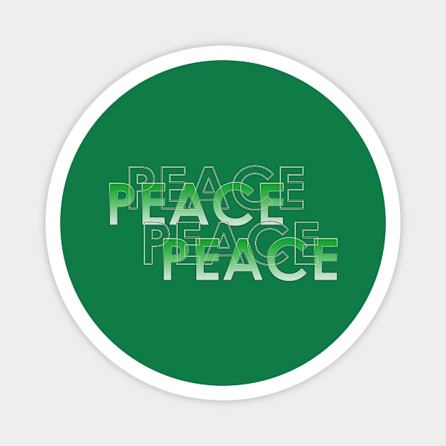 Peace in green color Magnet by Gerchek